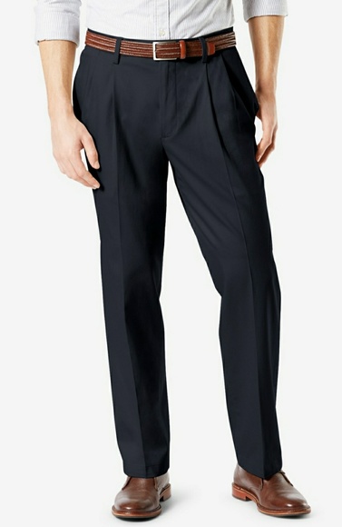 dockers pleated relaxed fit pants